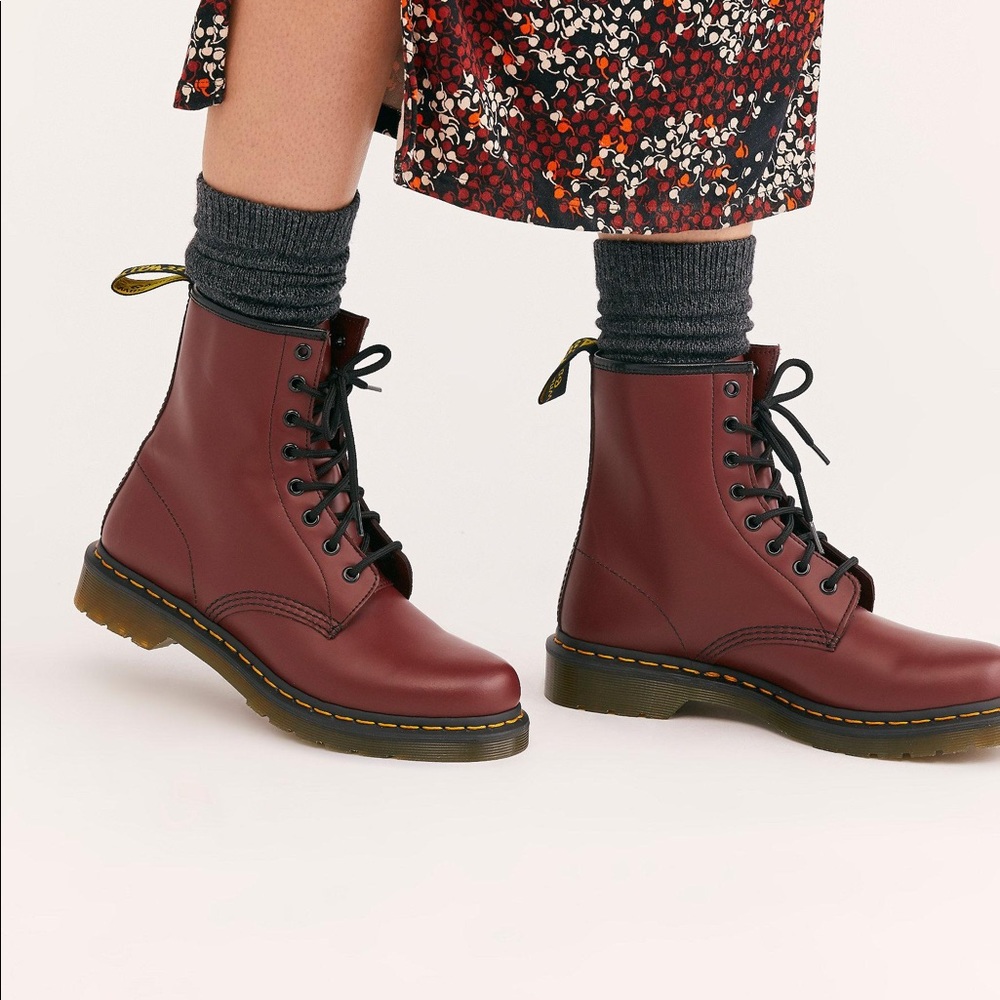 Dr. Martens 1460 Smooth Lace-Up Boots Cherry Red